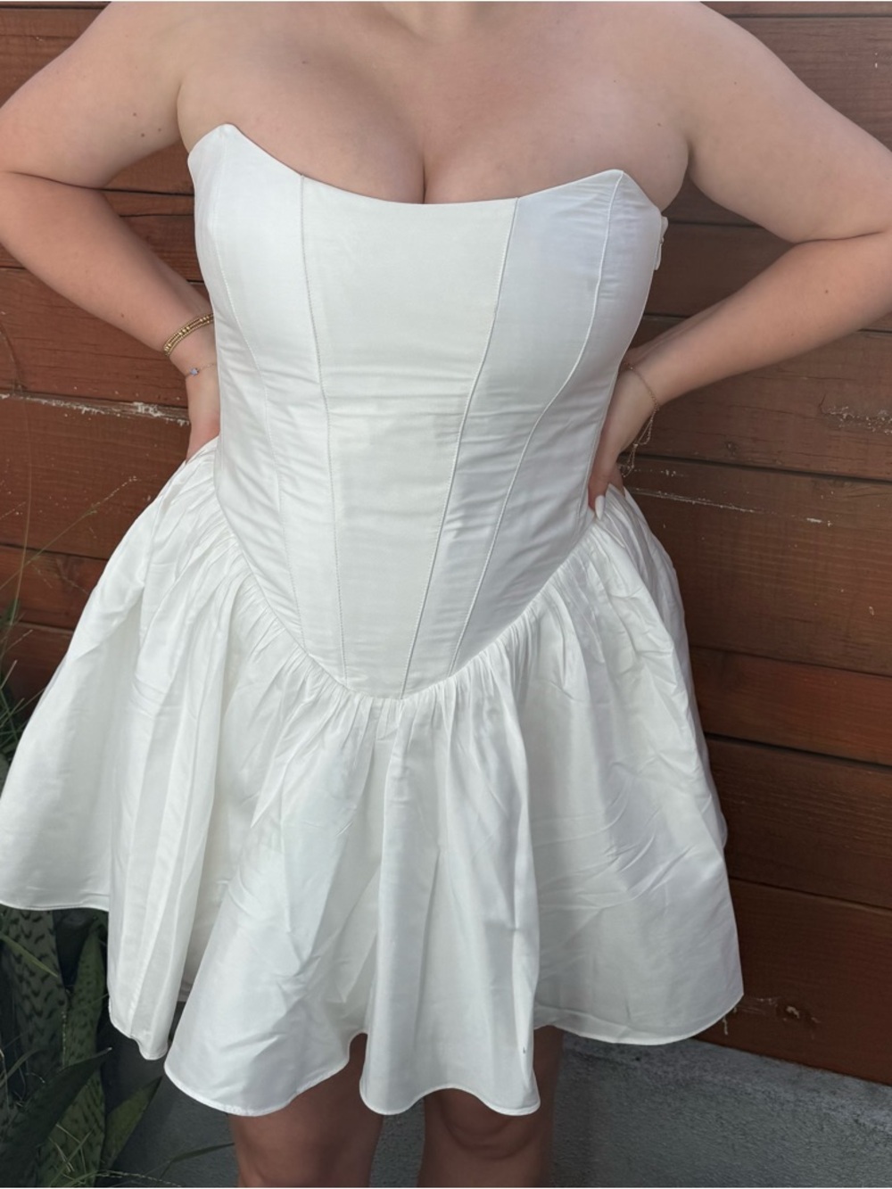 Anthro/BHLDN Strapless Corset Mini Dress for Brides - Picture 3 of 5